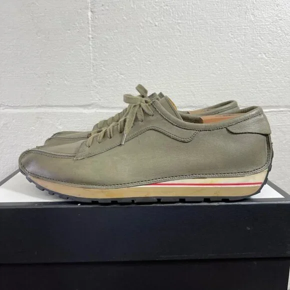 Bally Cheetah Green Leather Casual Sneaker Oxford Shoes Lace  display picture 3